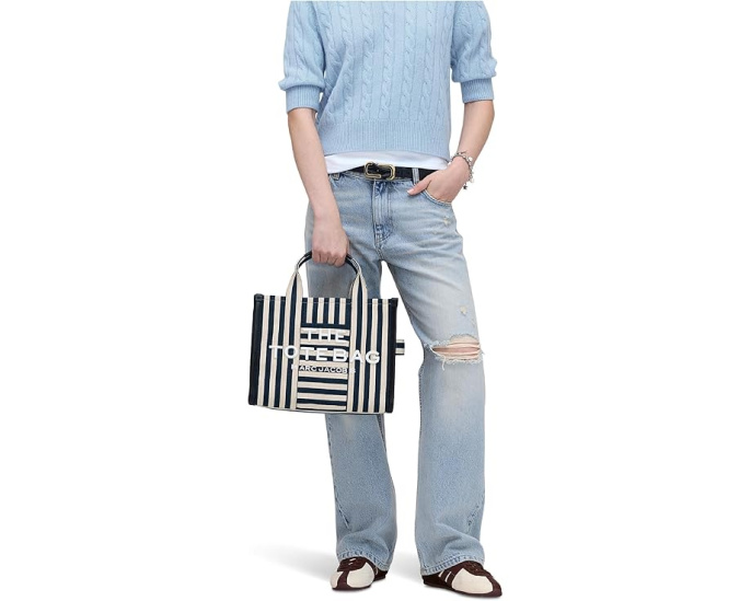 Средняя сумка-тоут Marc Jacobs The Stripe Canvas с полосатым принтом