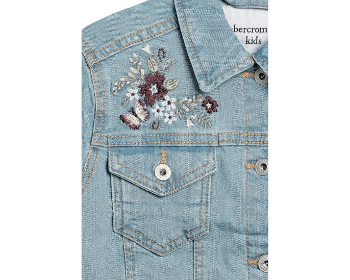 Джинсовая куртка с вышивкой abercrombie kids для детей