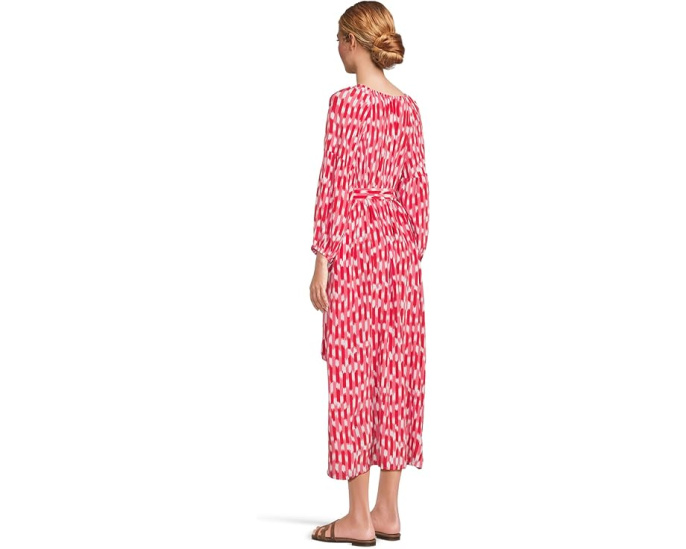 Платье миди Tommy Bahama Ikat Stripe с длинными рукавами и поясом