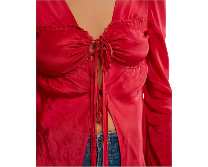 Топ Free People Bali Ariel с V-образным вырезом и вышивкой