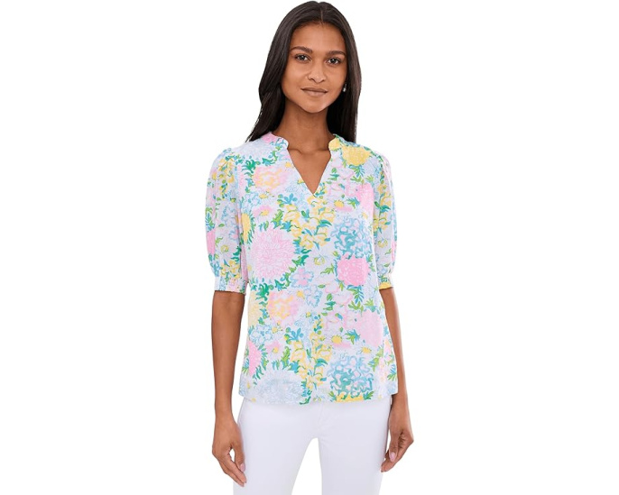 Lilly Pulitzer топ Brinelle с разноцветным цветочным принтом