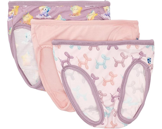 Набор из 3 детских трусиков для девочек Kickee Pants Kids с мягкой тканью из бамбука