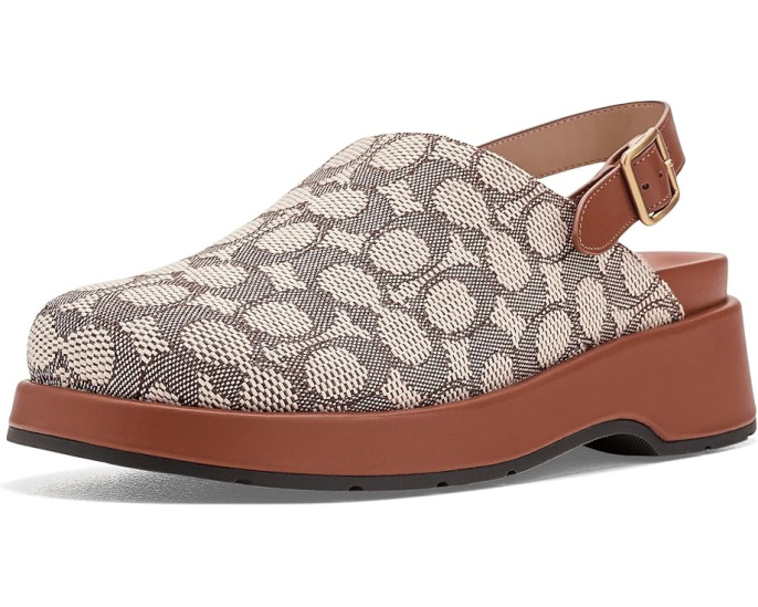 Сабо COACH Sculpted C на платформе с узором Jacquard и регулируемой пряжкой