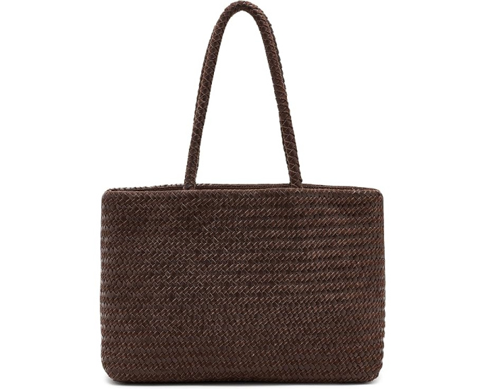 Suede Handwoven Leather Tote