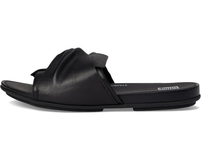 Сланцы FitFlop Gracie из мягкой кожи с бантом