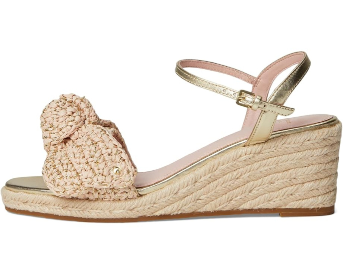 Kate Spade New York сандалии Leandra Raffia на танкетке с регулируемым ремешком