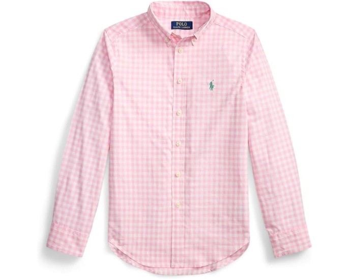 Рубашка Polo Ralph Lauren Kids в клетку из хлопкового поплина с эластичностью