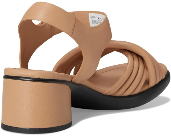 Босоножки ECCO Sculpted Luxury 35 Cross Strap Heel Sandal на каблуке бежевого цвета