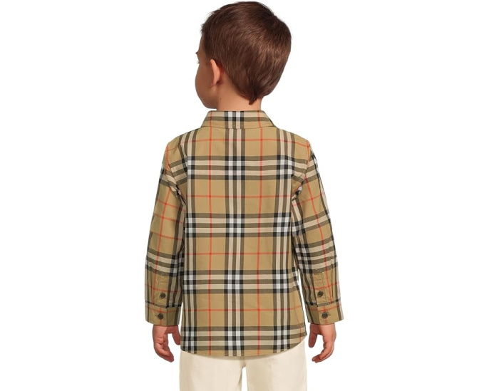Burberry Kids рубашка Owen с длинным рукавом в клетку