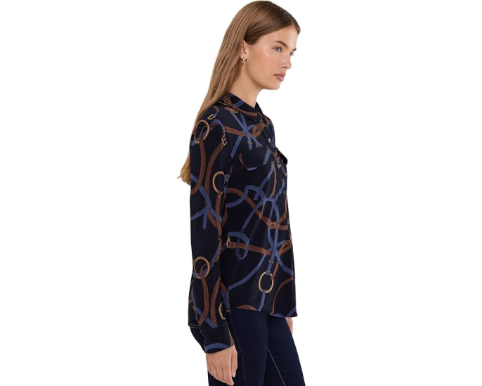 Belting-Print Stretch Jersey Shirt