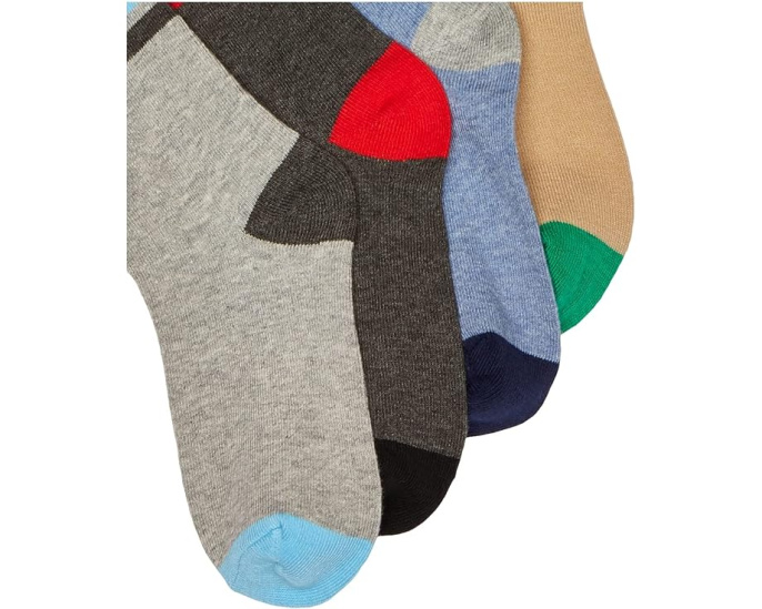 Big Boys' Stripe Crew Socks 6 Pack, Multi Size