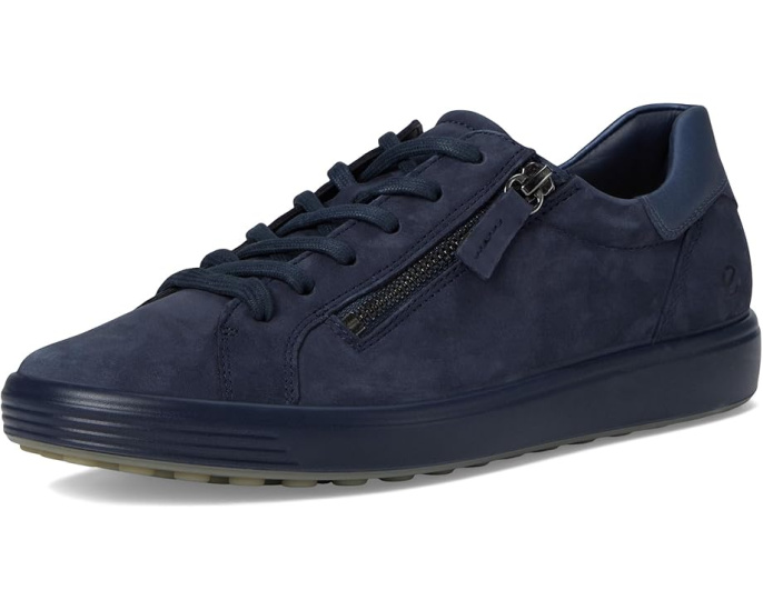 Кроссовки ECCO Soft 7 Side Zip Lace с боковой молнией и кожаным верхом