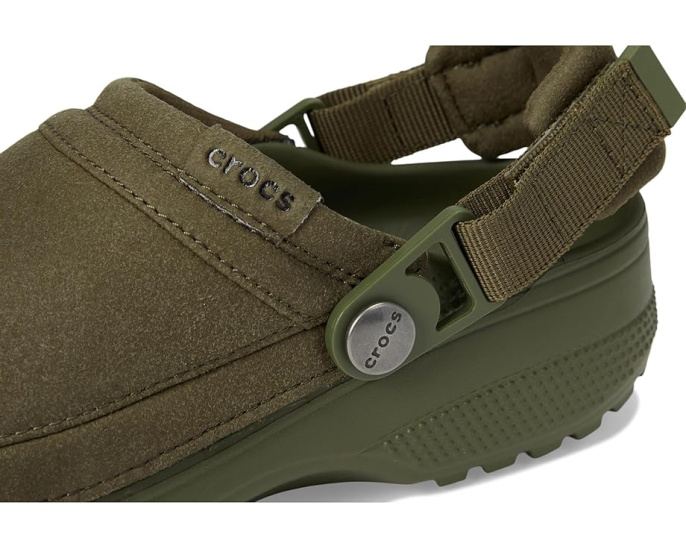 Кроксы Crocs Classic Crafted Vegan Suede Clogs с ремешком и стелькой Croslite