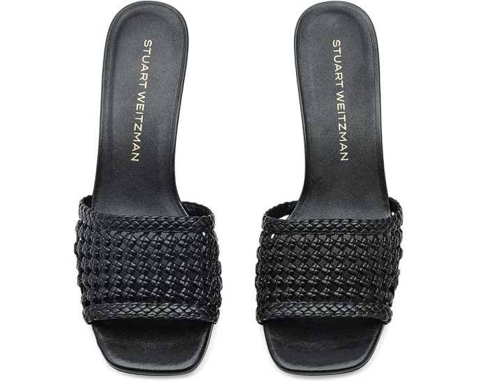 Сланцы Stuart Weitzman Marina Slides 50 с плетеным верхом
