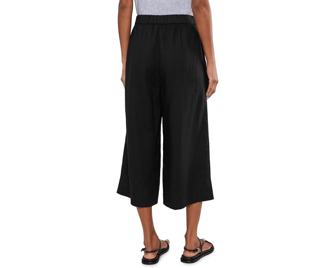 Брюки Eileen Fisher из органического льна с защипами и укороченной длиной