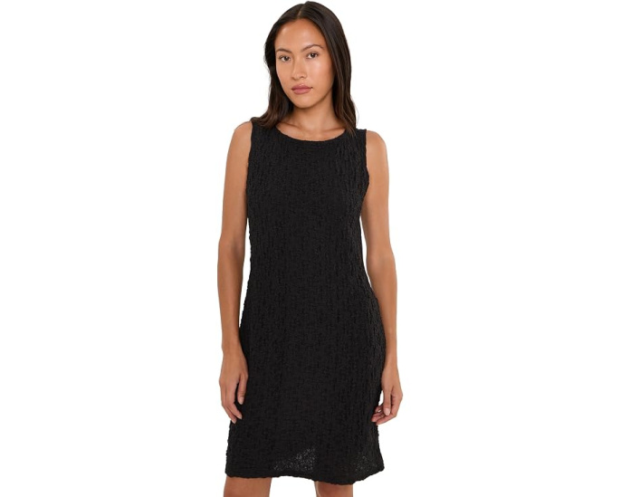 Платье Petite Bubble Jacquard Bateau Neck от Eileen Fisher черное