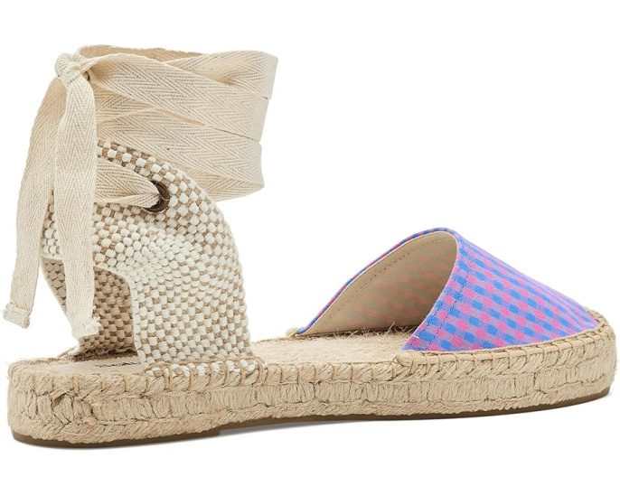 Босоножки Soludos Vichy Lauren Lace-up с завязками и клетчатым верхом