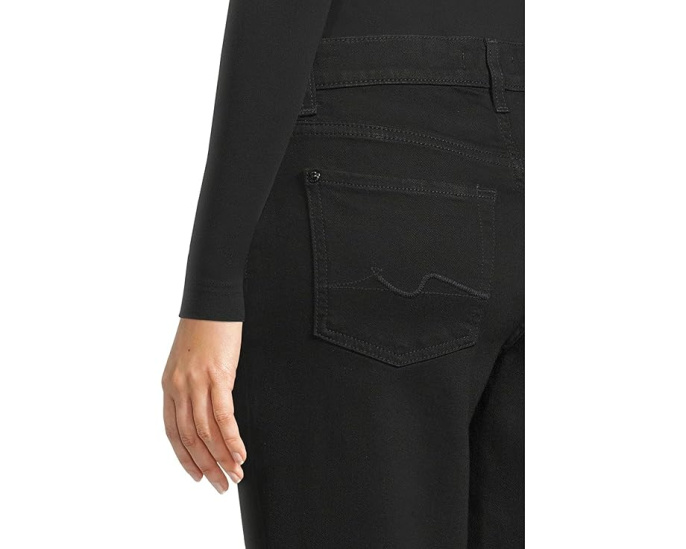 Черные укороченные джинсы 7 For All Mankind Cropped Alexa с высокой посадкой