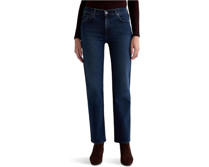 Прямые джинсы AG Jeans Brinley со средней посадкой в цвете Midnight Sun