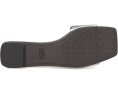 COACH босоножки Sculpted C Metallic Leather Flat Sandals кожаные серебристые