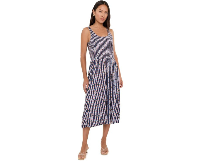 Платье NIC+ZOE Petite Dani Reef Stripe в полоску с вырезом лодочка