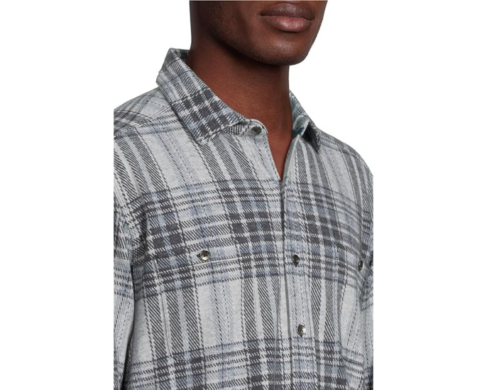 Tommy Bahama Длинная рубашка Fireside Santa Fe в клетку с вышивкой