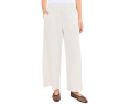 Eileen Fisher Органические хлопковые брюки Pucker Check Ankle Wide Pant Белые