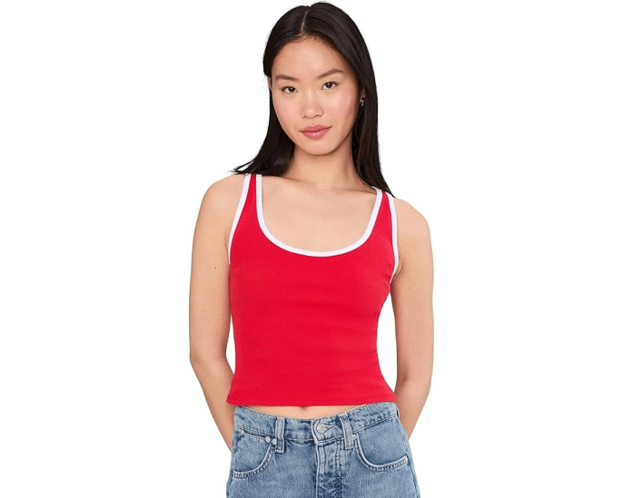 Топ Moxie Free People с круглым вырезом и ретро швом на спине