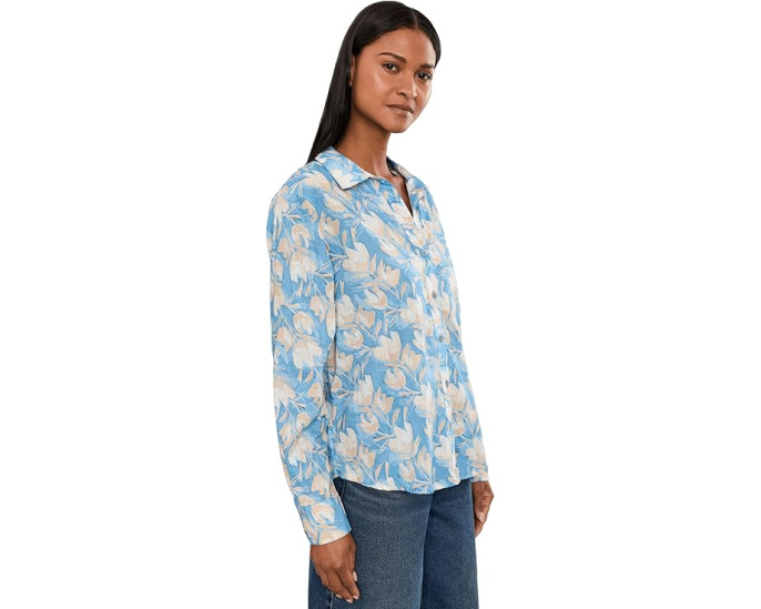 Хлопковая рубашка Shadow Floral Core Cotton от NIC+ZOE с цветочным принтом