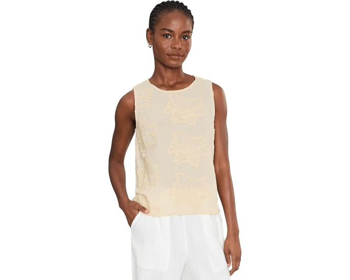 Блузка Boxy Tank от Vince Camuto с цветочной вышивкой