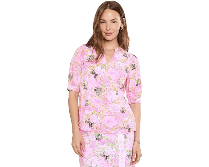 Lilly Pulitzer топ Brinelle с разноцветным цветочным принтом