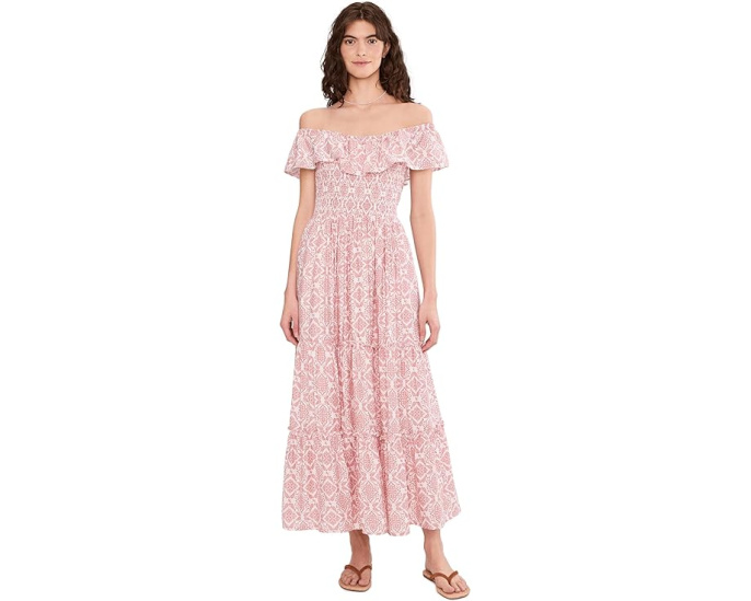 Платье Vince Camuto с открытыми плечами и ярусами из сборки