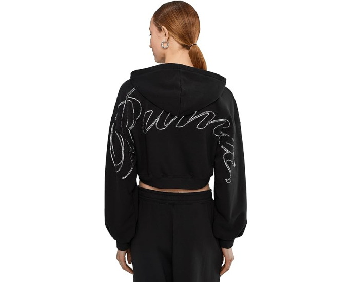 Кроп худи PUMA Essentials Graphics Bedazzled Cropped Hoodie с пайетками и объемными рукавами