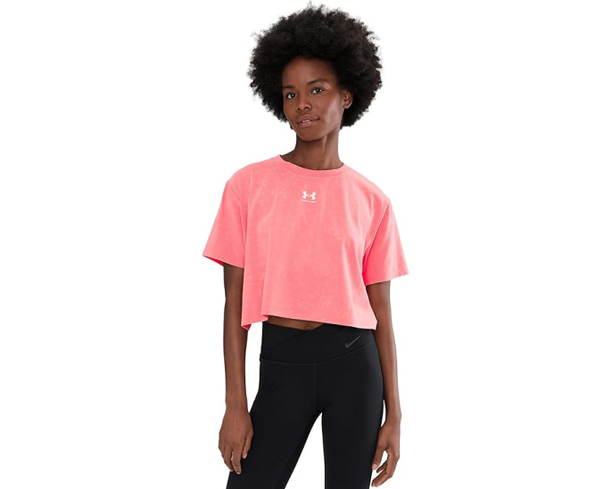 Under Armour футболка Rival Boxy Tee Wash с принтом