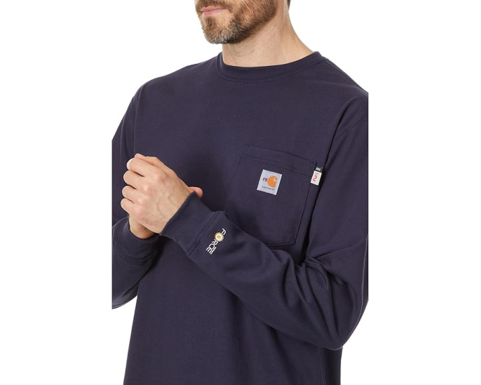 Carhartt FR Force Cotton с длинным рукавом, огнестойкая футболка