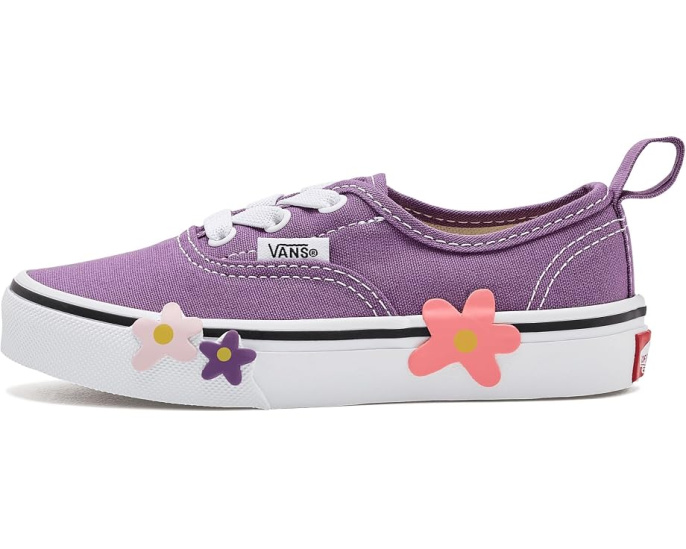 Детские кеды Vans с эластичными шнурками и цветами