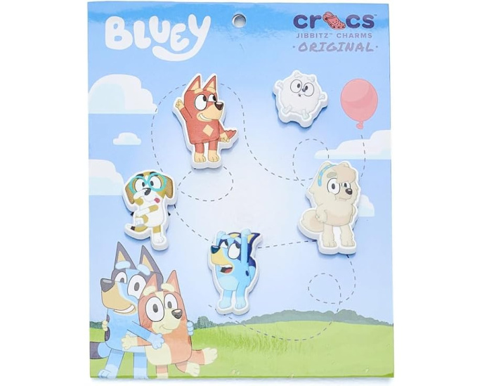 Набор жетонов Jibbitz Bluey 5 штук для обуви Crocs