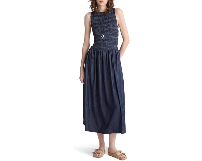 Платье Madewell джинсовое с круглым вырезом и напуском