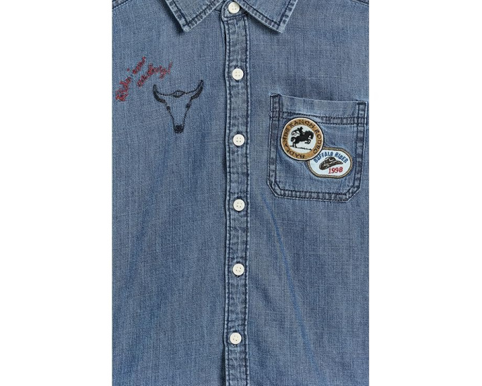 Джинсовая рубашка Denim Patch Shirt для детей от abercrombie kids