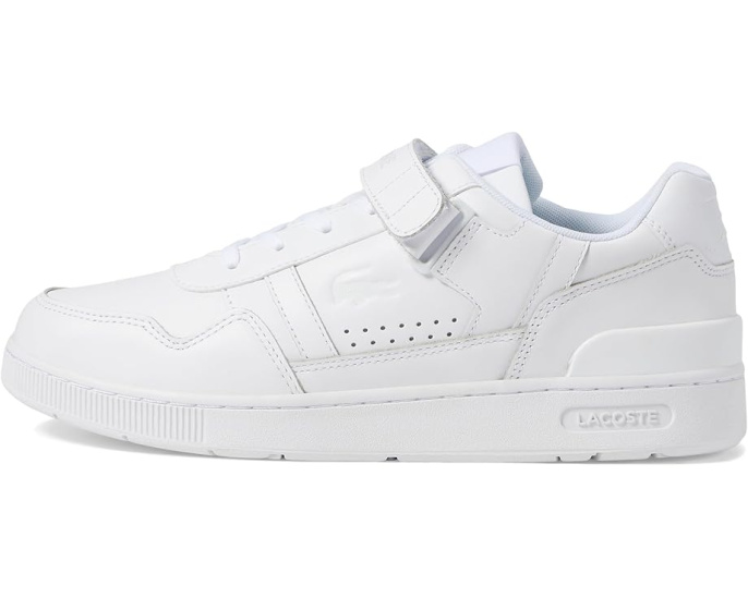 Кроссовки Lacoste T-Clip Velcro на липучке с кожаным верхом