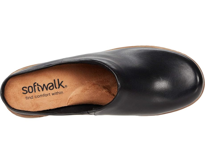 Кожаные клоги SoftWalk Madison с противоскользящей подошвой и съемной стелькой