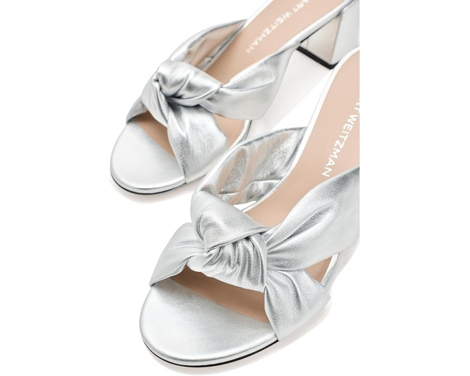 Сланцы Stuart Weitzman Soplaya Block Slide 50 на платформе из кожи