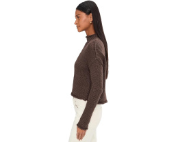 Свитер Free People Opal из хлопка с отворотом на горловине и пониженными плечами
