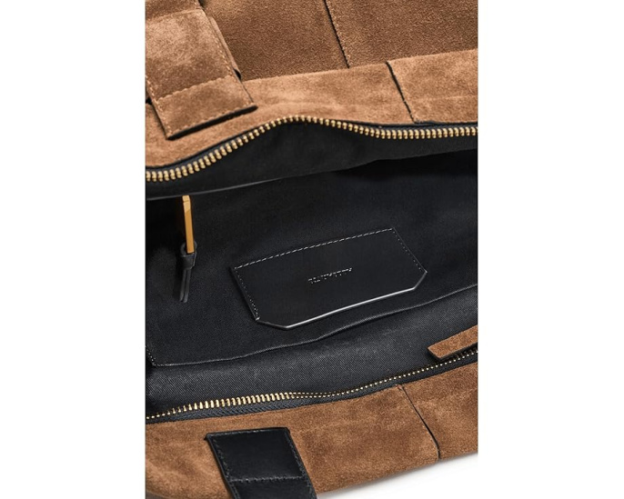 Сумка AllSaints Alba Suede Zip Tote из замши с молнией
