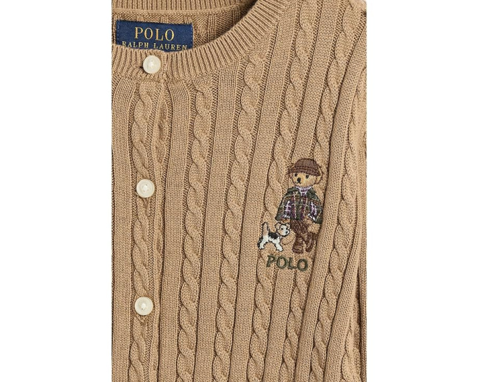 Polo Bear Mini-Cable Cotton Cardigan (Big Kid)