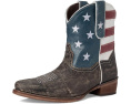 Ботинки Roper American Flag Shorty из состаренной кожи с дизайном флага