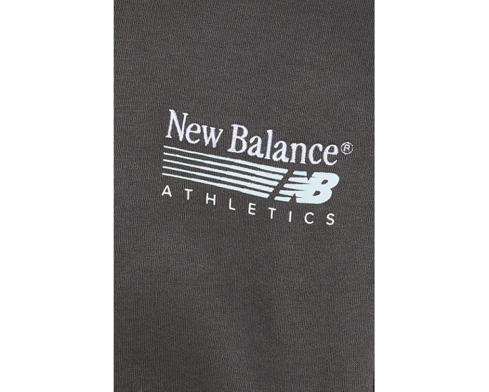 Флисовая кофта Trackside Fleece Crew New Balance черный оверсайз