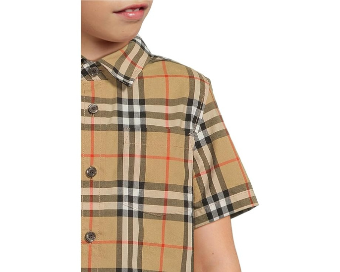 Детская рубашка Owen с коротким рукавом в клетку Burberry Kids