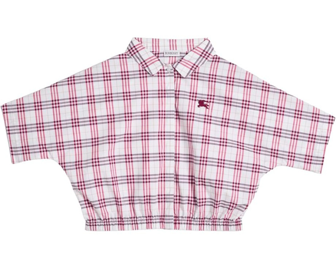 Burberry Kids блуза Maisie с воротником и короткими рукавами реглан