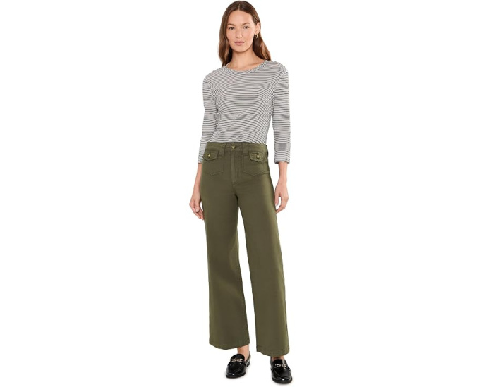 Брюки Paige Ari с клапанами в зеленом цвете Vintage Forester Green